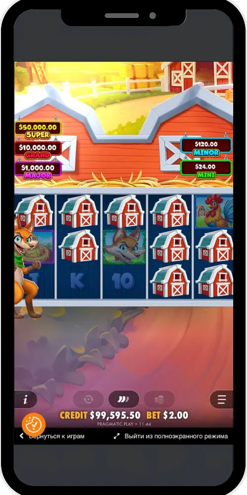 Gameplay tijdens gratis spins ronde met nachtelijke boerderij achtergrond en actieve rollen