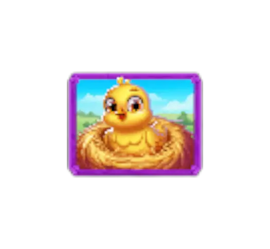 Symbool Kuiken in nest op paarse achtergrond